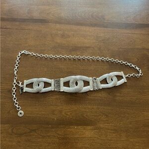 Chico’s Vintage Silver Adjustable Interlocking Decorative Metal Belt - Preowned